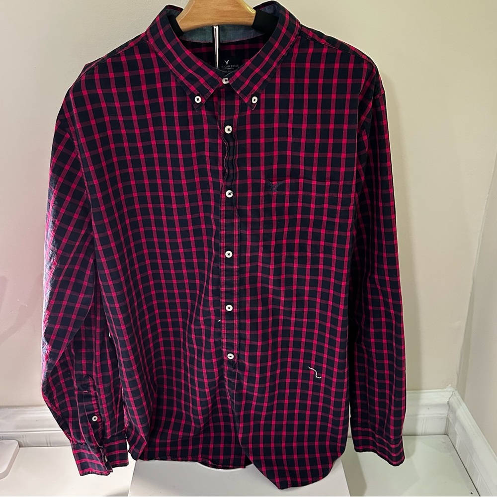 Men's Checkered Shirt - Black and Red
